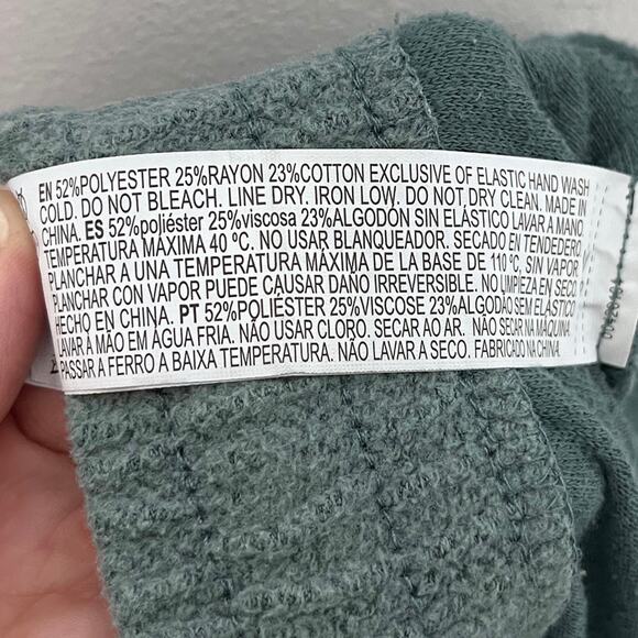 Forever 21 Women's Terrycloth Jogger Sweatpants S Green Drawstring Loungewear - Picture 9 of 9